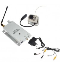 Mini Wireless Camera Kit Radio AV Receiver with Power Supply Surveillance Home Security EU Plug